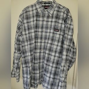 Mens Dickies long sleeve button up flannel shirt